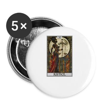 Tarot Cards Tarot Card Justice Justice - Buttons large 2.2''/56 mm (5-pack) - white - Front