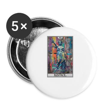 Tarot Cards Tarot Card Justice Justice - Buttons large 2.2''/56 mm (5-pack) - white - Front