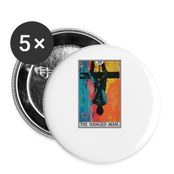 Carte de tarot Carte de tarot Le pendu - Lot de 5 grands badges (56 mm) - blanc - Devant