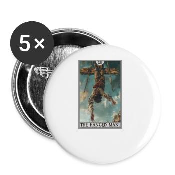 Carte de tarot Carte de tarot Le pendu - Lot de 5 grands badges (56 mm) - blanc - Devant