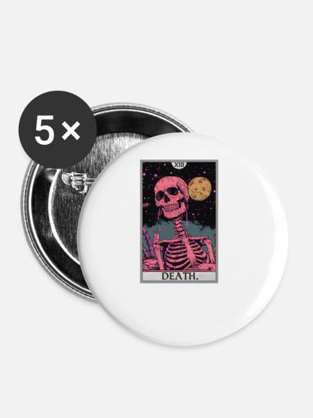 Tarotkarten Tarotkarte Death Tod - Buttons groß 56 mm (5er Pack) - Weiß