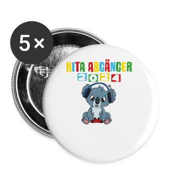 Jeunes sortant de la garderie 2024 Inscription à l’école 2024 - Lot de 5 grands badges (56 mm) - blanc - Devant