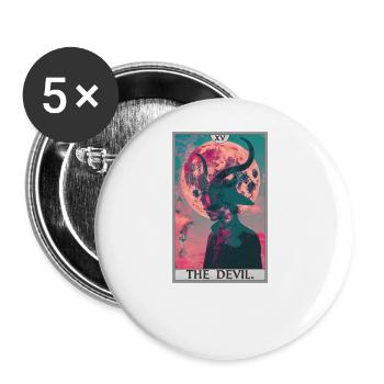 Tarot Cards Tarot Card The Devil The Devil - Buttons large 2.2''/56 mm (5-pack) - white - Front