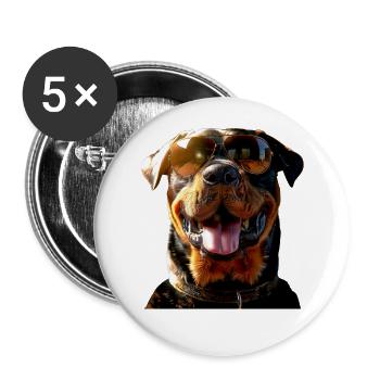 Rottweiler Hunde Liebe Stolze Rottweiler Liebhaber - Buttons groß 56 mm (5er Pack) - Weiß - Vorne