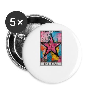 Tarot Cards Tarot Card The Star The Star - Buttons large 2.2''/56 mm (5-pack) - white - Front