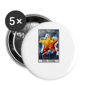Tarotkarten Tarotkarte The Star Der Stern - Buttons groß 56 mm (5er Pack) - Weiß - Vorne