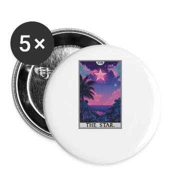 Cartes de tarot Carte de tarot L’étoile L’étoile - Lot de 5 grands badges (56 mm) - blanc - Devant