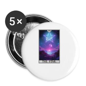 Tarotkarten Tarotkarte The Star Der Stern - Buttons groß 56 mm (5er Pack) - Weiß - Vorne