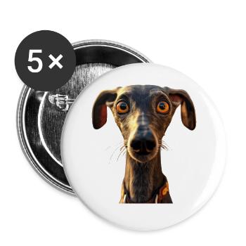 Greyhound Dog Lover Hunting Dog Love Greyhound - Buttons large 2.2''/56 mm (5-pack) - white - Front