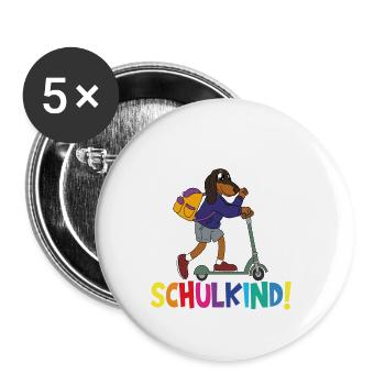 School Child 2024 School Enrollment Back to School - Buttons large 2.2''/56 mm (5-pack) - white - Front