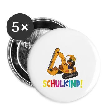 Écoliers 2024 Inscriptions scolaires Retour à l’école - Lot de 5 grands badges (56 mm) - blanc - Devant