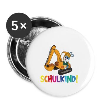 Écoliers 2024 Inscriptions scolaires Retour à l’école - Lot de 5 grands badges (56 mm) - blanc - Devant