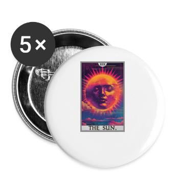 Tarotkarten Tarotkarte The Sun Die Sonne - Buttons groß 56 mm (5er Pack) - Weiß - Vorne