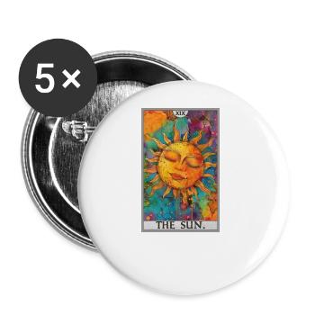 Tarot Card Tarot Card The Sun The Sun - Buttons large 2.2''/56 mm (5-pack) - white - Front