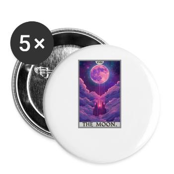 Tarotkarten Tarotkarte The Moon Der Mond - Buttons groß 56 mm (5er Pack) - Weiß - Vorne