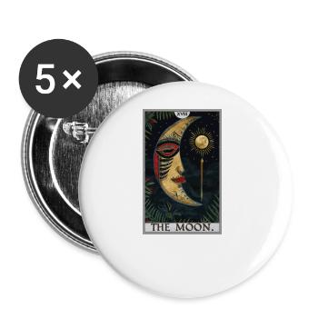Tarotkarten Tarotkarte The Moon Der Mond - Buttons groß 56 mm (5er Pack) - Weiß - Vorne