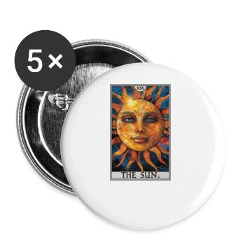 Tarotkarten Tarotkarte The Sun Die Sonne - Buttons groß 56 mm (5er Pack) - Weiß - Vorne