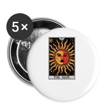 Tarotkarten Tarotkarte The Sun Die Sonne - Buttons groß 56 mm (5er Pack) - Weiß - Vorne