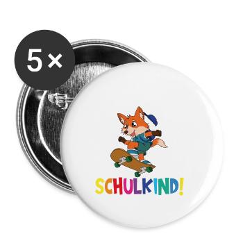 Écoliers 2024 Inscriptions scolaires Retour à l’école - Lot de 5 grands badges (56 mm) - blanc - Devant