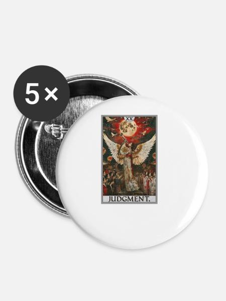 Tarotkarten Tarotkarte 20 Judgment Gericht - Buttons groß 56 mm (5er Pack) - Weiß