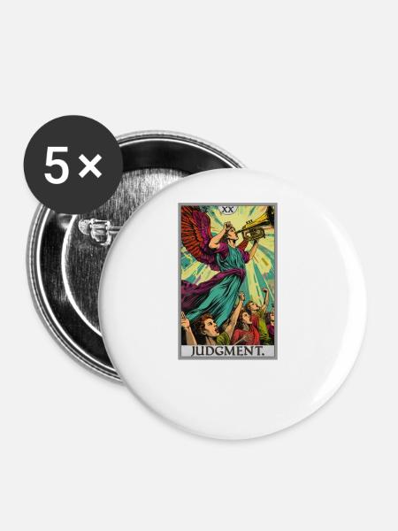 Tarotkarten Tarotkarte 20 Judgment Gericht - Buttons groß 56 mm (5er Pack) - Weiß