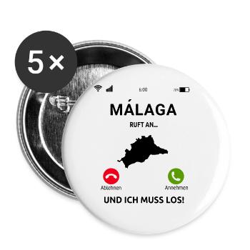 Málaga Andalusien Spanien Urlaub Malaga - Buttons groß 56 mm (5er Pack) - Weiß - Vorne