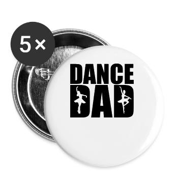 Tanz-Vater-Ballerina-Vater-Geschenk-Vater einer Ba - Buttons groß 56 mm (5er Pack) - Weiß - Vorne