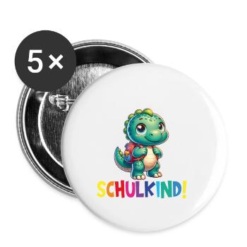 School Child 2024 School Enrollment Back to School - Buttons large 2.2''/56 mm (5-pack) - white - Front