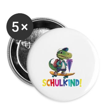 School Child 2024 School Enrollment Back to School - Buttons large 2.2''/56 mm (5-pack) - white - Front