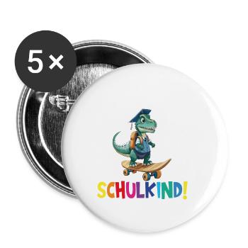 Écoliers 2024 Inscriptions scolaires Retour à l’école - Lot de 5 grands badges (56 mm) - blanc - Devant