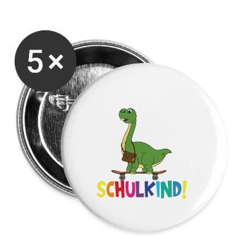 Écoliers 2024 Inscriptions scolaires Retour à l’école - Lot de 5 grands badges (56 mm) - blanc - Devant