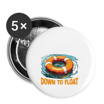 DTF Down To Float 2 - Buttons groß 56 mm (5er Pack) - Weiß - Vorne