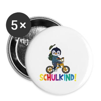 School Child 2024 School Enrollment Back to School - Buttons large 2.2''/56 mm (5-pack) - white - Front