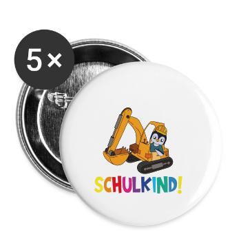 School Child 2024 School Enrollment Back to School - Buttons large 2.2''/56 mm (5-pack) - white - Front