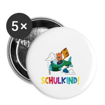 School Child 2024 School Enrollment Back to School - Buttons large 2.2''/56 mm (5-pack) - white - Front
