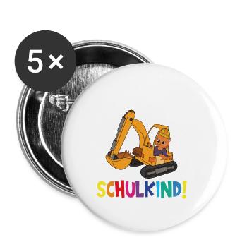 School Child 2024 School Enrollment Back to School - Buttons large 2.2''/56 mm (5-pack) - white - Front