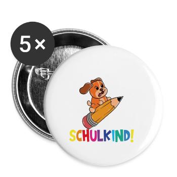 School Child 2024 School Enrollment Back to School - Buttons large 2.2''/56 mm (5-pack) - white - Front
