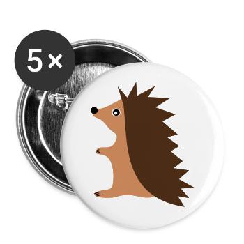 Hérisson - Lot de 5 grands badges (56 mm) - blanc - Devant