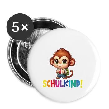 School Child 2024 School Enrollment Back to School - Buttons large 2.2''/56 mm (5-pack) - white - Front
