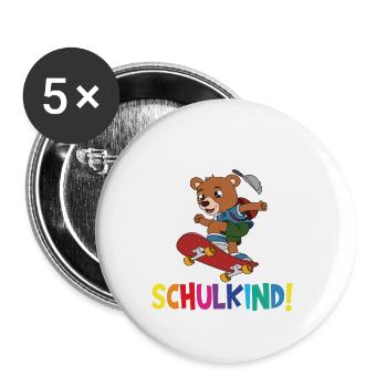 School Child 2024 School Enrollment Back to School - Buttons large 2.2''/56 mm (5-pack) - white - Front