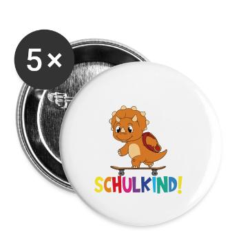 School Child 2024 School Enrollment Back to School - Buttons large 2.2''/56 mm (5-pack) - white - Front