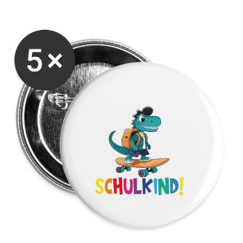 School Child 2024 School Enrollment Back to School - Buttons large 2.2''/56 mm (5-pack) - white - Front