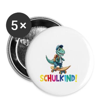 School Child 2024 School Enrollment Back to School - Buttons large 2.2''/56 mm (5-pack) - white - Front