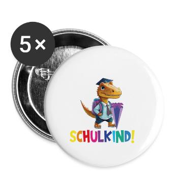 School Child 2024 School Enrollment Back to School - Buttons large 2.2''/56 mm (5-pack) - white - Front