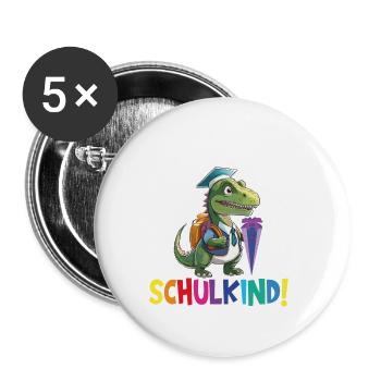 School Child 2024 School Enrollment Back to School - Buttons large 2.2''/56 mm (5-pack) - white - Front