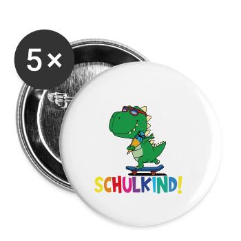 Écolier 2024 entrant à l'école - Lot de 5 grands badges (56 mm) - blanc - Devant