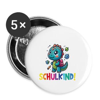 Écolier 2024 entrant à l'école - Lot de 5 grands badges (56 mm) - blanc - Devant