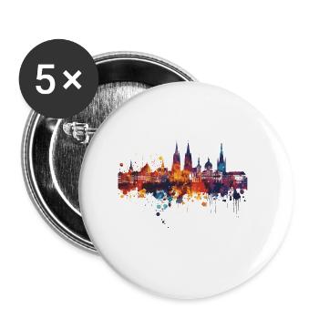 Sarrebruck - Lot de 5 grands badges (56 mm) - blanc - Devant