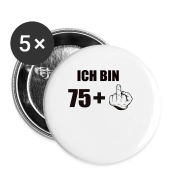 76 Geburtstag - Buttons groß 56 mm (5er Pack) - Weiß - Vorne