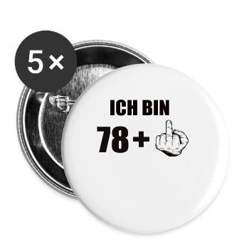 79 Geburtstag - Buttons groß 56 mm (5er Pack) - Weiß - Vorne